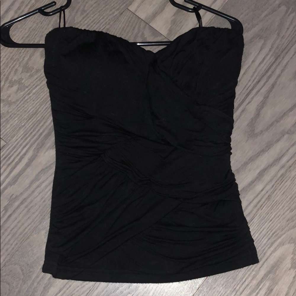 Suzy shier strapless black tube top